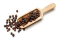 Black Peppercorn and wooden spoon Royalty Free Stock Photo