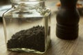 black peppercorns in jar Royalty Free Stock Photo