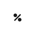Black percent icon isolated on white. Sales sign. Percentage, share flat icon