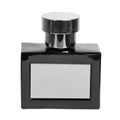 Black perfume bottle isolated