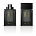 Black perfume containers.