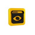 Black Personal information collection icon isolated on transparent background. Collection of personal data. Yellow