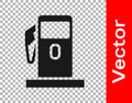 Black Petrol or Gas station icon isolated on transparent background. Car fuel symbol. Gasoline pump. Vector Illustration Royalty Free Stock Photo