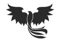 black phoenix bird simple art draw tattoo logo