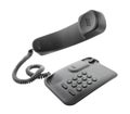 Black phone with floating handset Royalty Free Stock Photo