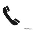 Black phone handset icon on white background Royalty Free Stock Photo