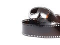 Black photo film isolated on white background Royalty Free Stock Photo