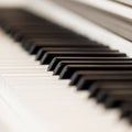 Black piano close up blur background and foreground