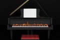 black piano keys on fire Royalty Free Stock Photo