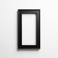 Black picture frame with a rectangular shape is centered against a Royalty Free Stock Photo