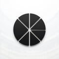 Black Pie Chart with Seven Segments Royalty Free Stock Photo