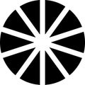 Black Pie charts icon. Circle flat diagram. Infographic simple elements. Vector