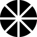 Black Pie charts icon. Circle flat diagram. Infographic simple elements. Vector