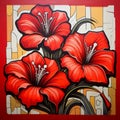 Vibrant Flower Painting With Pop Art Influence