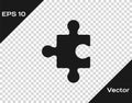 Black Piece of puzzle icon isolated on transparent background. Business, marketing, finance, layout, infographics Royalty Free Stock Photo