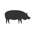 Black pig icon. Farm animal silhouette vector illustration Royalty Free Stock Photo