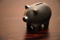 Black piggy bank