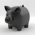 Black piggy bank isolated