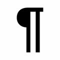 Black pilcrow sign Royalty Free Stock Photo