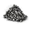 black Pile of coal ai generated