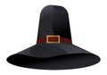 Black pilgrim hat, costume element for Thanksgiving holiday