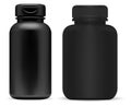 Black pill bottle mockup. Supplement jar mock up Royalty Free Stock Photo