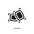 black pillow isolated vector icon. simple element illustration from hotel and restaurant concept vector icons. pillow editable Royalty Free Stock Photo