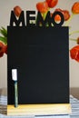 Black pin board for memos and to-do lists