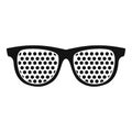 Black pinhole glasses icon, simple style