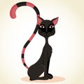 Black-pink cat illustration Royalty Free Stock Photo