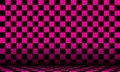 Black and pink checkered abstract cosmic background with perspective view. Royalty Free Stock Photo