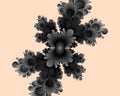 Black pink fractal, flowery elegant sparkling contrasts lights, texture, abstract background Royalty Free Stock Photo