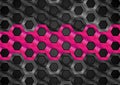 Black and pink glossy hexagons metallic texture