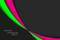 Black, pink and green curves on black background