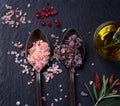 Black and Pink Himalayan salt Royalty Free Stock Photo