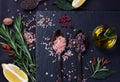 Black and Pink Himalayan salt Royalty Free Stock Photo