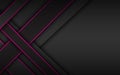 Black and pink overlapped stripes, dark abstract corporate design, geometric material background