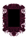 Black and pink vintage vector scroll swirl frame Royalty Free Stock Photo