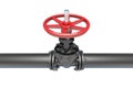 Black pipe with valve