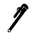 Black pipe wrench icon isolated on white background Royalty Free Stock Photo