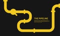 Black Pipeline background concept. Oil or gas flat design with black background.