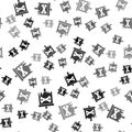 Black Pirate flag icon isolated seamless pattern on white background. Vector Royalty Free Stock Photo