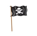 Black pirate flag Royalty Free Stock Photo