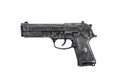 Black pistol gun isolated on white background Royalty Free Stock Photo