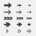 Black pixel arrows