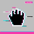 Black pixel drag mouse hand glitch cursor icon sign