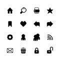 Black pixel icons set for navigation