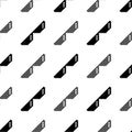 Black Pixel Sunglasses Seamless Pattern Royalty Free Stock Photo