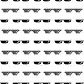 Black Pixel Sunglasses Seamless Pattern Isolated on White Background Royalty Free Stock Photo