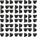Black Pixel Sunglasses Seamless Pattern Isolated on White Background Royalty Free Stock Photo